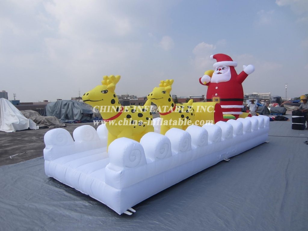 C1-1 Christmas Santa Claus &Amp; Deer Inflatable Deocoration