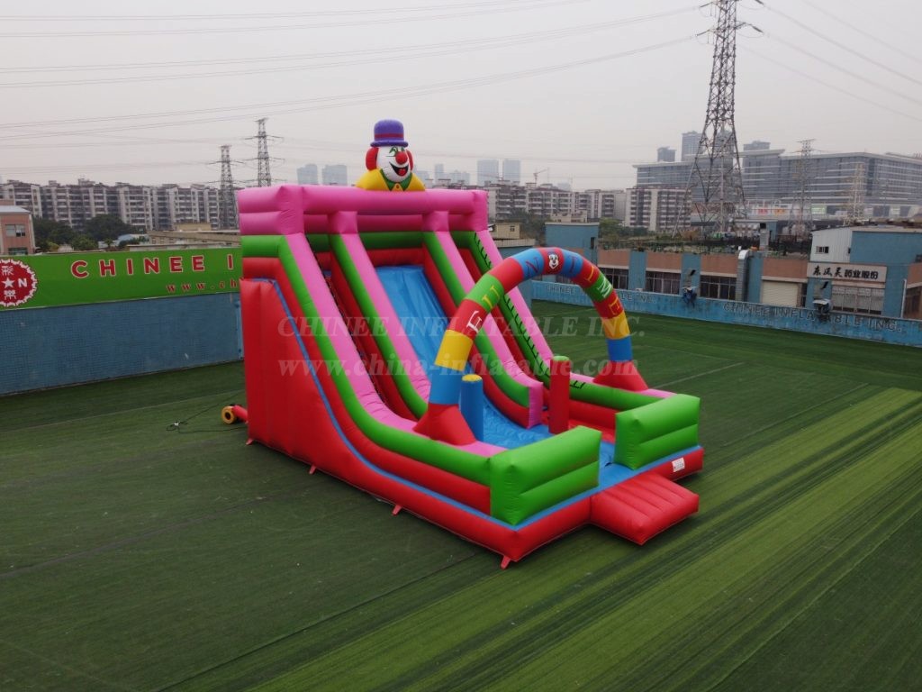 T8-1210 Funny Clown Inflatable Slides