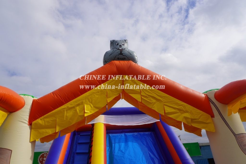 T8-732 Outdoor Inflatable Giant Dry Slide Animal Theme For Commercial Used