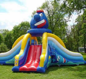 T8-489 Cartoon Three Falls Slide Inflata...