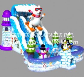 T8-1444 Bear Winter Snowman Dry Slide Ch...