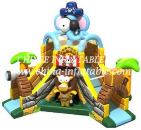 T8-1480 Pirates Elephant Inflatable Slid...