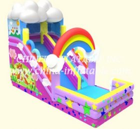 T8-1494 Rainbow Jumping Castle With Slid...