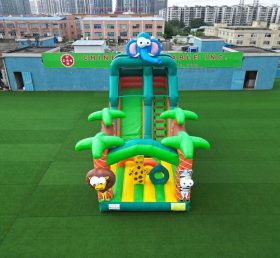 T8-1495B Jungle Jumping Inflatable Slide