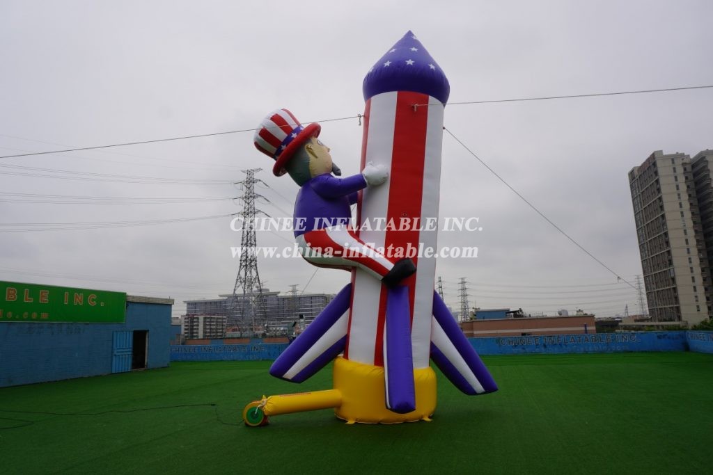 cartoon2-074 Uncle Sam Rocket Inflatable Cartoons