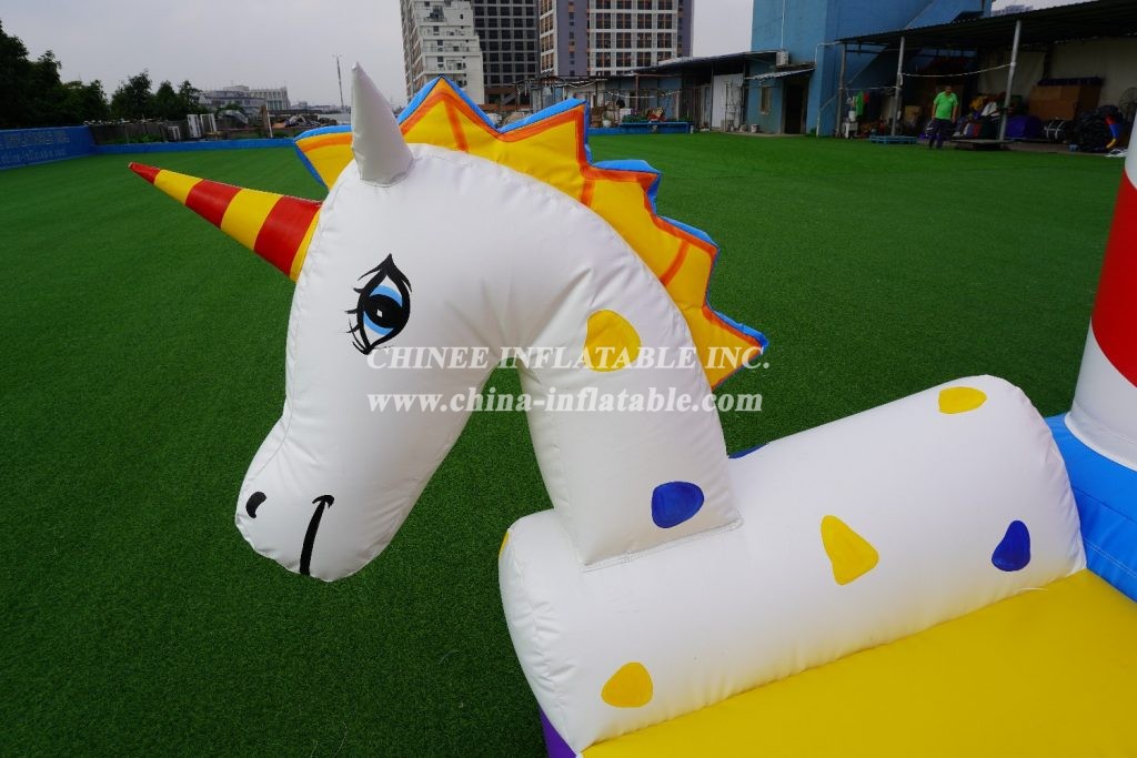 T8-2100 Unicorn Slide Inflatable Dry Slide Childrens Unicorn Themed Bouncy Castle