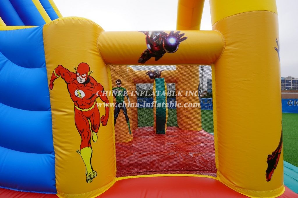 T8-2106 Superhero Inflatable Dry Slide Marvel The Avengers Slide