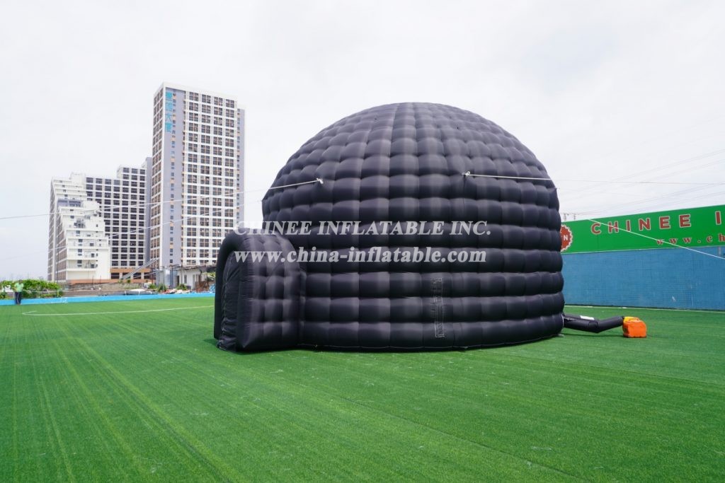 Tent1-415B Giant Outdoor Black Inflatable Dome Tent Portable Tent With Entrance