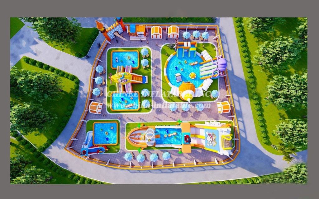 IS11-4000 Biggest Inflatable Zone Amusement Park Outdoor Playground