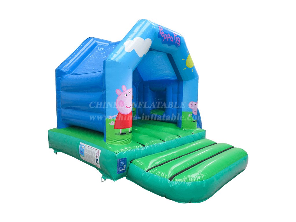 T2-4033 12X15Ft Green Peppa Pig Side Slide Combi