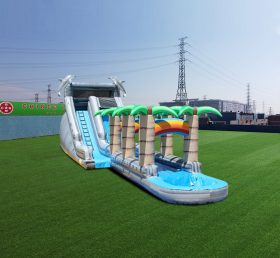 T8-4083 18Ft Tropical Waterslide Slip N ...