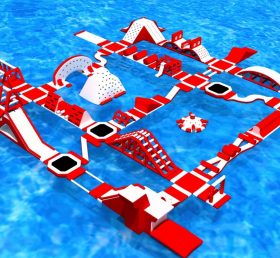 S159 Red Inflatable Water Park Aqua Park...