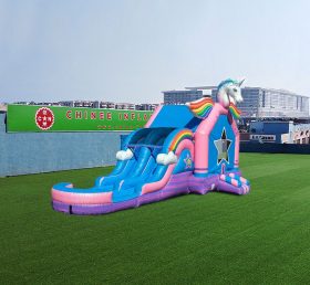 T2-4418 Rainbow Unicorn Jumping Bouncy C...