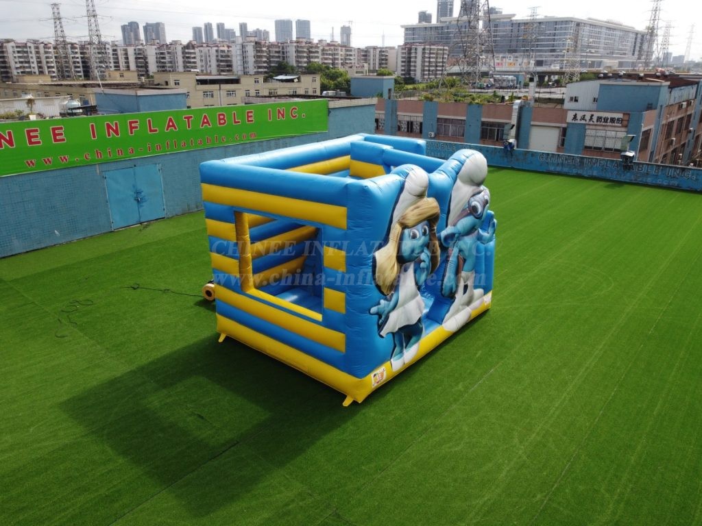 T2-4895 The Smurfs Bouncy Castle With Slide