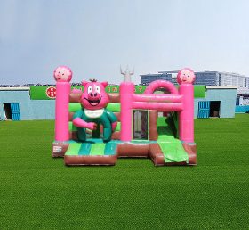 T2-4548 Farm Pig Bouncy Castle With Slid...