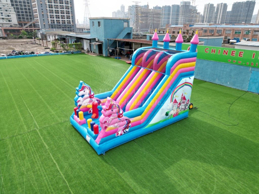 T8-4271 Unicorn Castle Inflatable Slide