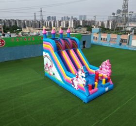 T8-4271 Unicorn Castle Inflatable Slide