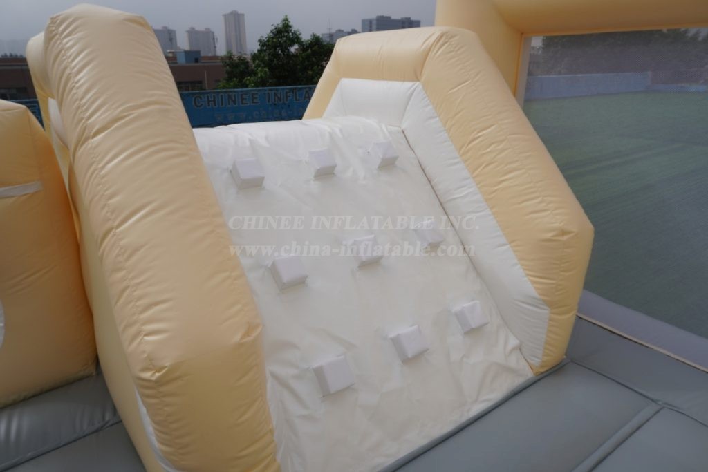 T2-168B Yellow And White Bouncy Castle With Slide