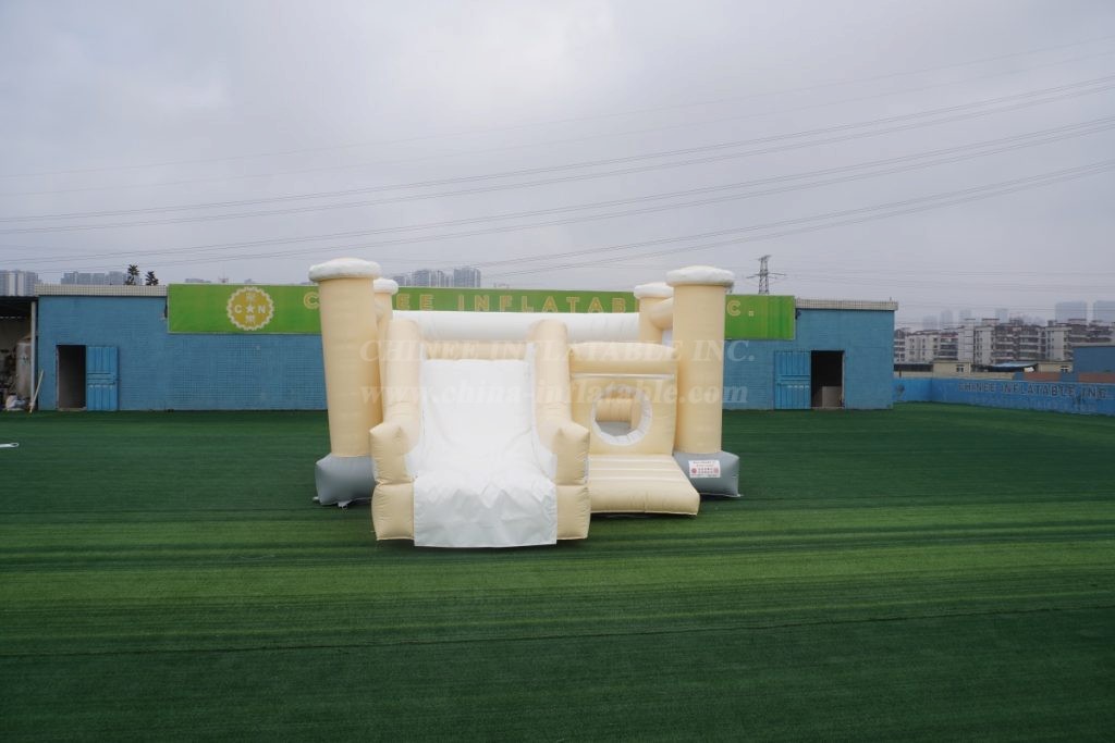 T2-168B Yellow And White Bouncy Castle With Slide