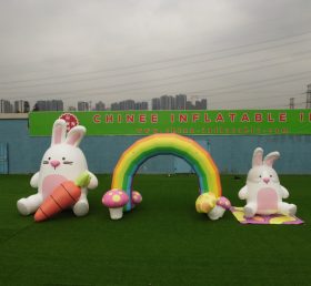 Arch2-402 Rainbow Bunny Arch Easter Cele...