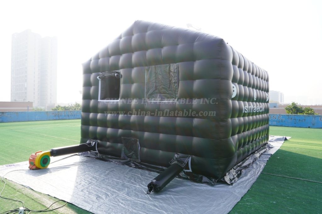 Tent1-704C Inflatable Cube Tent Black Party Tent