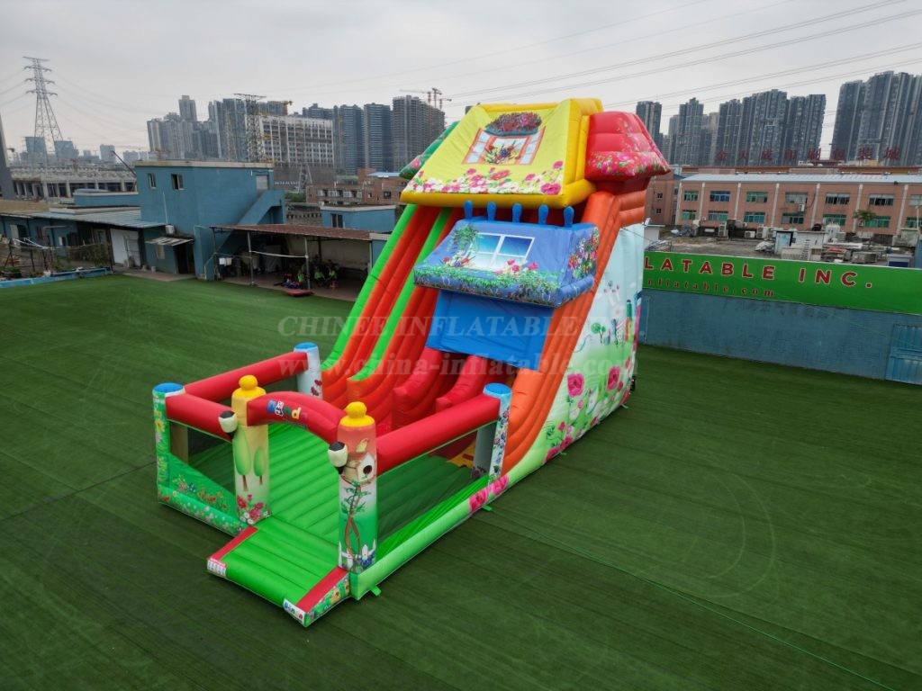 IS3-003B Garden theme inflatable slide