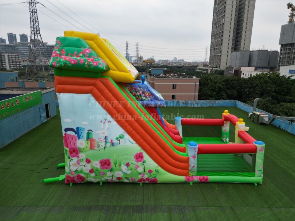 IS3-003B Garden theme inflatable slide