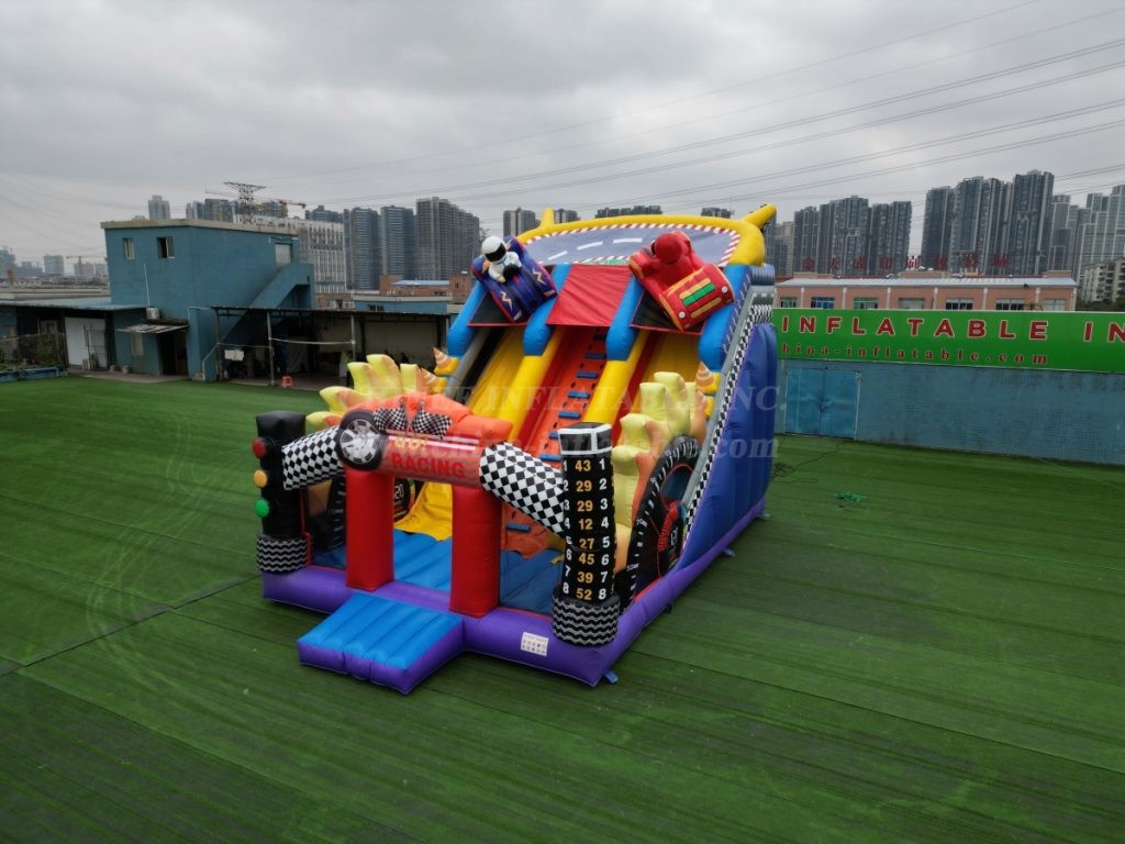 T8-7000 racing theme inflatable slide