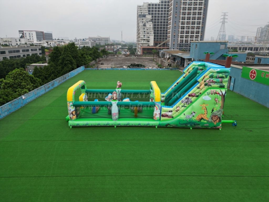 T8-6001 Jungle theme inflatable slide