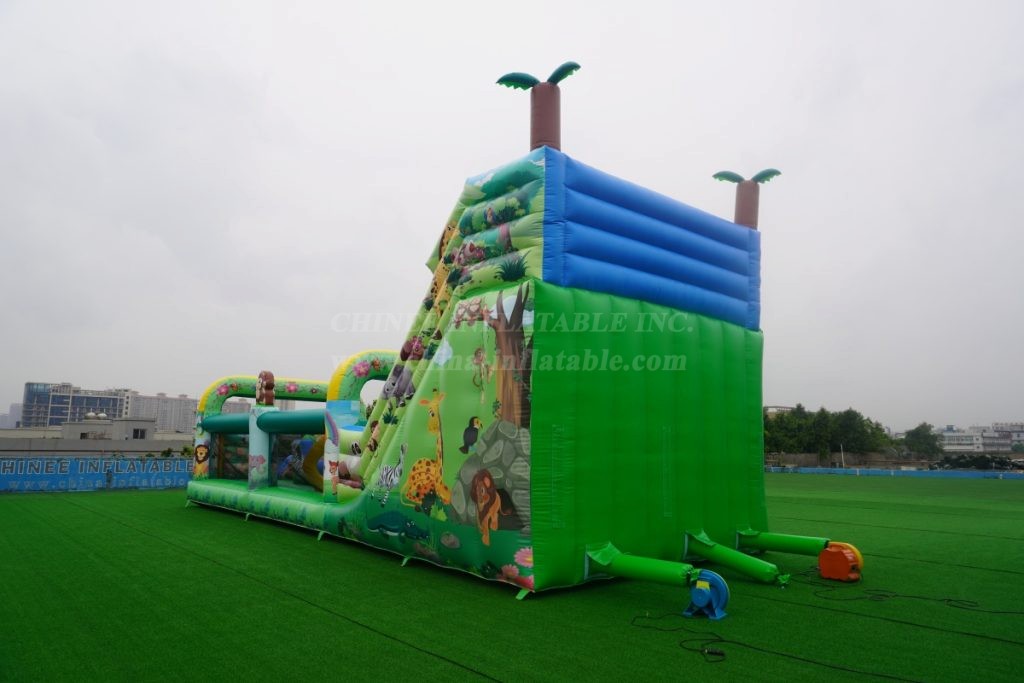 T8-6001 Jungle theme inflatable slide