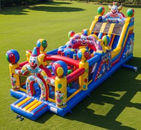 T7-3609 Clown Inflatable Obstacle Course...
