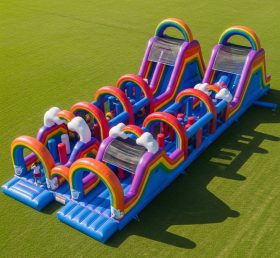 T7-3656 Rainbow Inflatable Obstacle Cour...