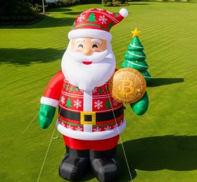 C1-513 Inflatable Santa Claus holding Bi...