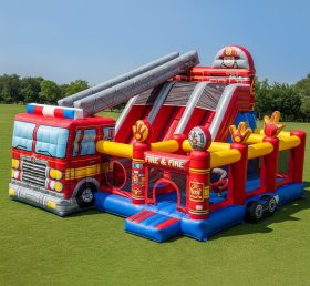 T6-6355 Firetruck Theme Inflatable Playg...