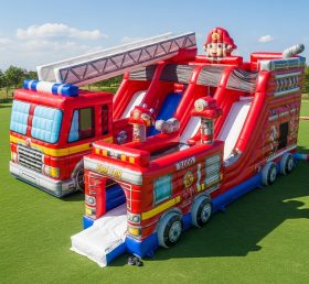 T6-6356 Firetruck Theme Inflatable Playg...