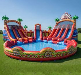 Pool3-227 American Indian Theme Pool Wat...