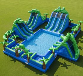 Pool3-256 Crocodile Theme Pool Water Par...
