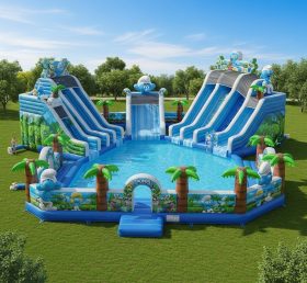 Pool3-400 The Smurfs Theme Pool Water Pa...