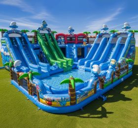 Pool3-401 The Smurfs Theme Pool Water Pa...