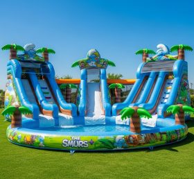 Pool3-404 The Smurfs Theme Pool Water Pa...