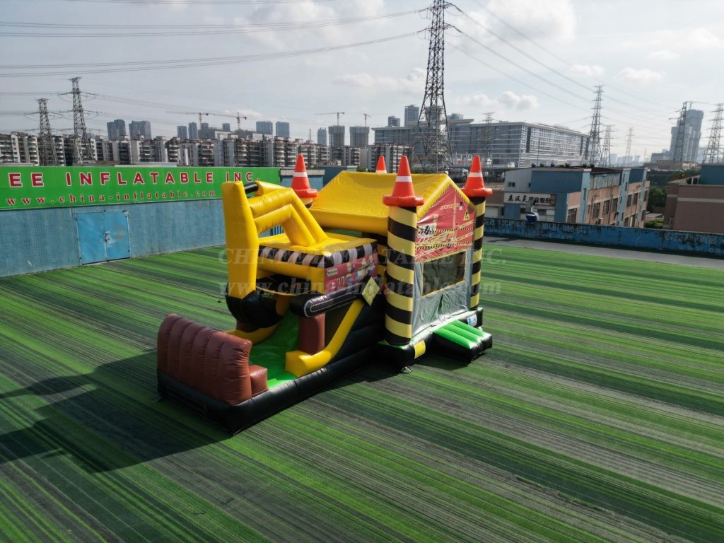 T5-300 Excavator Bounce House Slide Combo