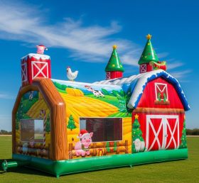 T2-8623 Farm Barn Christmas Theme Inflat...