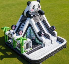 T8-5730 Panda Theme Inflatable Water Sli...