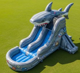 T8-5804 Shark Theme Inflatable Water Sli...
