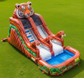 T8-5834 Tiger Theme Inflatable Water Sli...