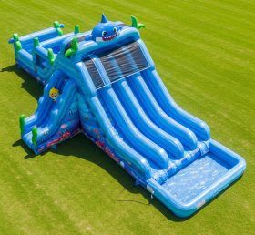 T8-9207 Baby Shark Inflatable Water Slid...