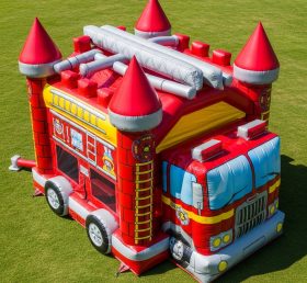 T5-2934 Firetruck Theme Inflatable Castl...