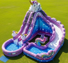 T8-9381 Unicorn Theme Inflatable Water Slide