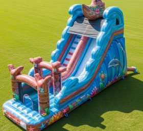T8-9407 Moana Theme Inflatable Dry Slide