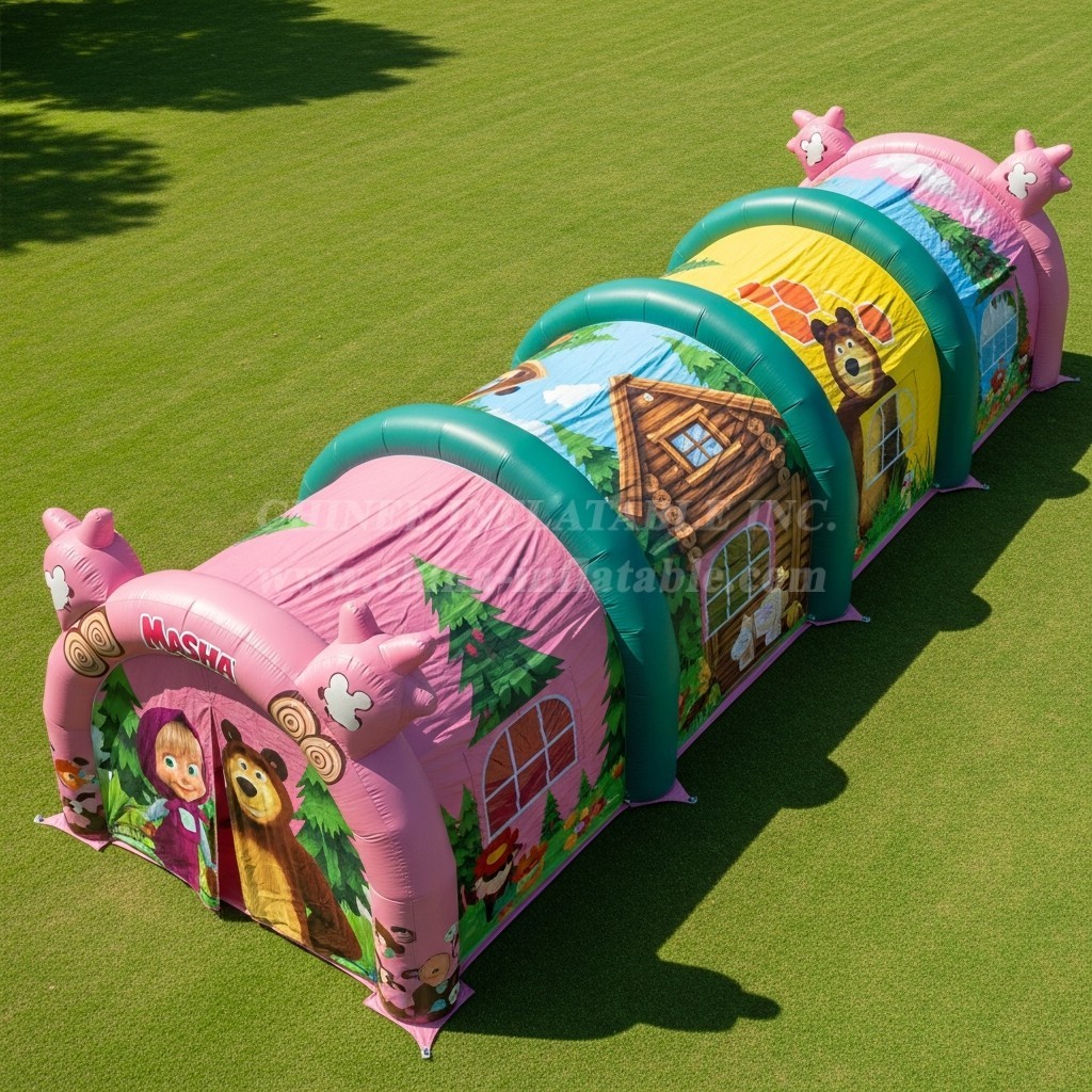 Tent1-6144 Masha and The Bear Inflatable Tunnels Tent